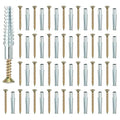 PATIKIL 30 Pcs Drywall Hollow Wall Anchors with Screws 0.24 x 2.36, Steel Dry Wall Anchors Kit for Wooden Concrete Plaster Hinge Hole Repair, Silver (8 x 60mm)
