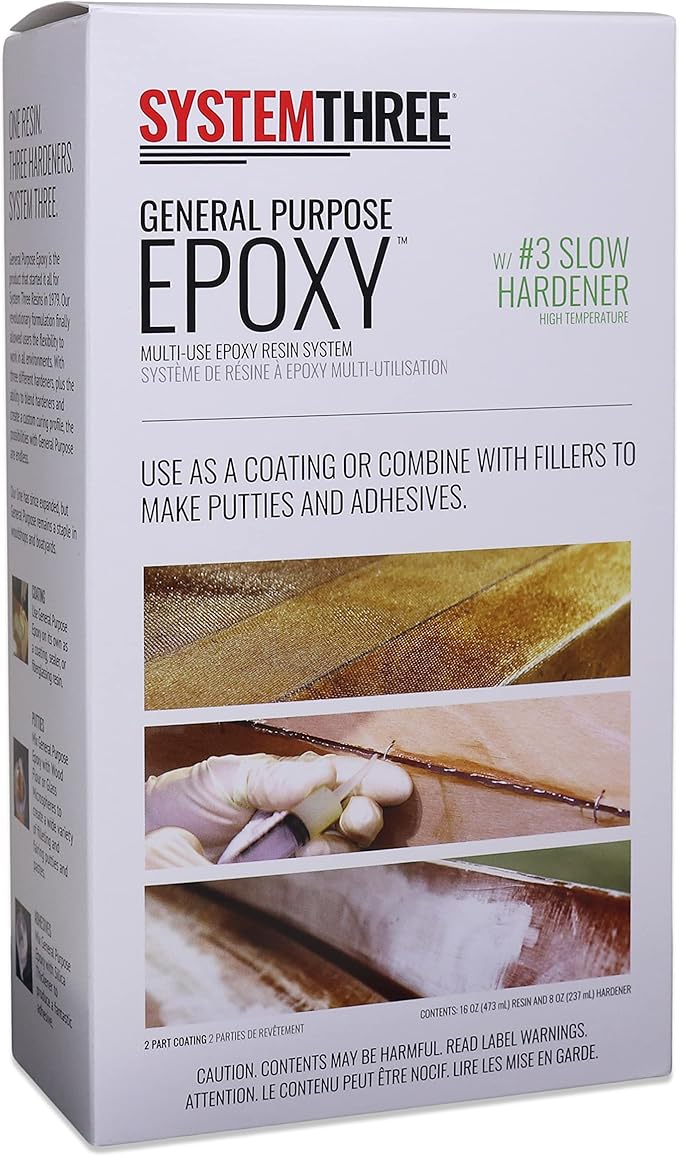 System Three General Purpose Epoxy Resin with #3 Slow Hardener, 1.5-Pint Kit