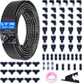 1/4" Air Line Tubing Kit, 50 FT(15M) DOT Air Line PA Nylon Tubing with Push to Connect Fittings, 1/4 Inch OD Quick Connect Air Hose Kit for Compressor Accessories System (75 Pcs)