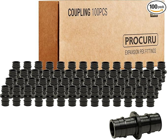 [100-Pack] PROCURU 3/4-Inch Coupling, Expansion PEX-A F1960 Plumbing Fitting, Certified Safe
