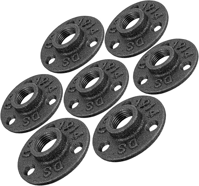 1" Floor Flange, 40 Pack MalleableIron Threaded Pipe Flange for Industrial vintage style, Flanges with Threaded Hole for DIY Project/Furniture/Shelving Decoration (40, 1 Inch)