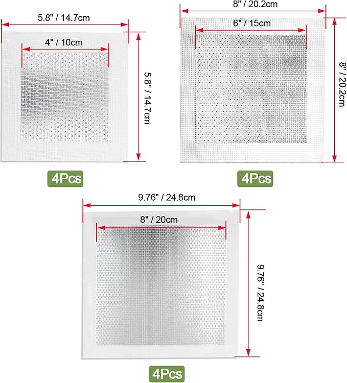12pcs Drywall Repair Patch, 4/6/8 Inch Drywall Patch Mesh Wall Patch, Screen Patch Repair Self Adhesive Aluminum Wall Repair Patch Kit