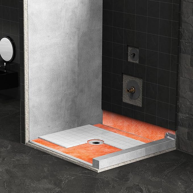 VEVOR Waterproof Membrane for Shower, 3.3 x 33 ft 108 sq.ft Waterproofing Tile Membrane, 20 mil Thickness Polyethylene Fabric Roll, Easy to Cut for Bathroom, Kitchen, Sauna, Walls, Underlayment