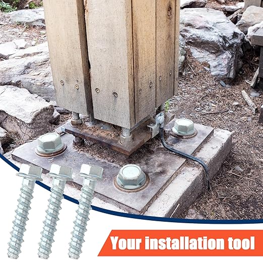 Tandefio 50 Pack 5/16" x 2" Concrete Screw Anchor Galvanized Large Diameter Heavy Duty Plated Concrete Anchors for Masonry Brick Anchoring Block Decking Framing Hex Drive