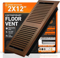 2X12 Floor Vent Covers Floor Register with Mesh Cover Trap, Heat and Air, Walkable Metal Floor Register for HVAC Duct, Contemporary, Oiled Bronze