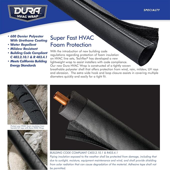 Electriduct 3 Inch HVAC Protective Sleeve Wrap Around Existing Foam Insulation UV Weather Resistant Outdoor Pipe Protection Cover for Heat Pump A/C Air Conditioning Copper Line Sets - 25 Feet
