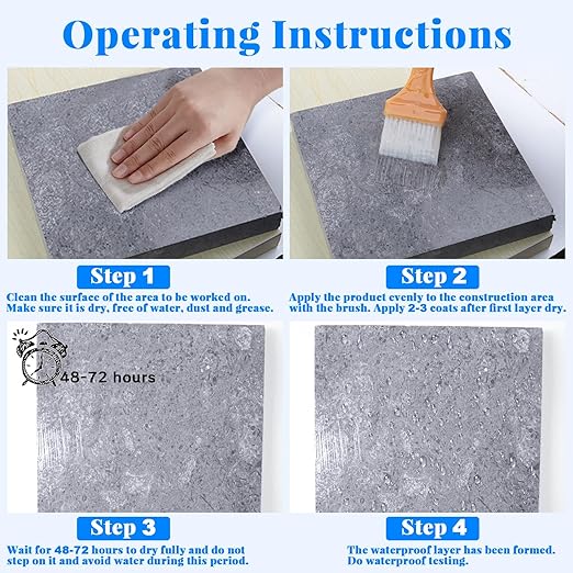 Invisible Waterproof Sealant & Transparent Coating - 70.6 oz Liquid Leak Repair for Roof, Walls, Bathroom, Kitchen | Indoor/Outdoor Use with 3 Brushes | Anti-Leakage & Crack Protection