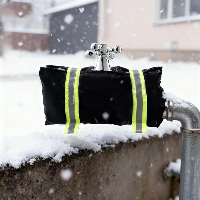 6 Pack Outdoor Faucet Cover for Winter Freeze Protection,10" W x 7.8" H Hose Bib Cover Outside Reusable Waterproof Insulation Wrap with Reflective Strip for Garden Yard Spigot Pipe