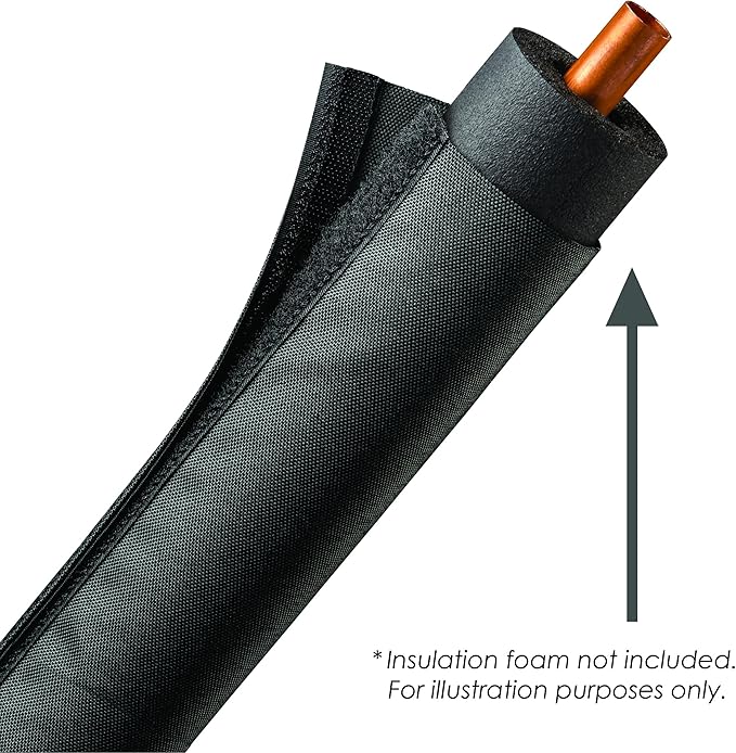 Electriduct 2 Inch HVAC Protective Sleeve Wrap Around Existing Foam Insulation UV Weather Resistant Outdoor Pipe Protection Cover for Heat Pump A/C Air Conditioning Copper Line Sets - 25 Feet