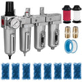 NANPU 1/2" NPT Industrial Grade 4 Stage Air Drying System - Particulate Filter, Coalescing Filter, Double Desiccant Dryers & Air Regulator, Metal Bowl, Auto Drain, for Paint Spray＆ Plasma Cutter