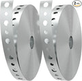 2 Pack Galvanized Metal Pipe Strap 3/4-Inch x 100-Feet 24-Gauge for Pipe Support Metal Strapping with Holes Metal Pipe Hanger Strap