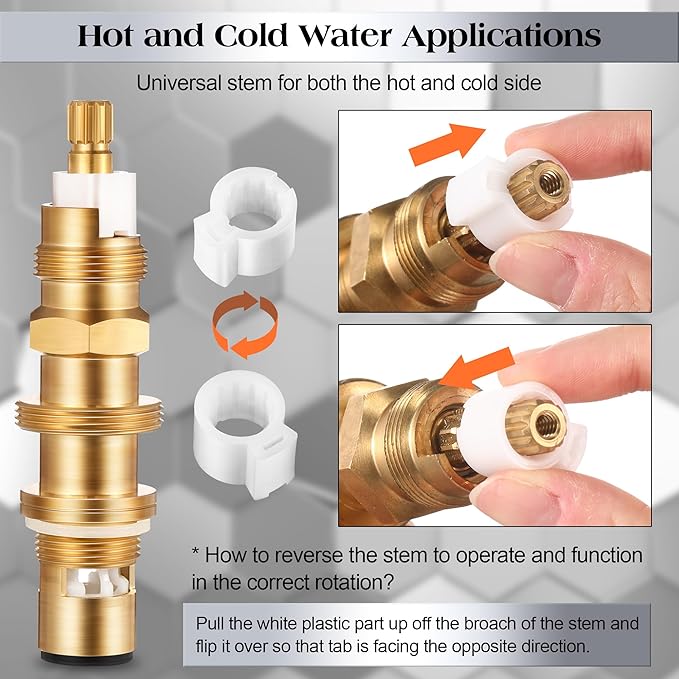Dreyoo Ceramic Disc Cartridge Replacement for 910-030, Diverter Stem Replacement for 910-022, Shower Valve Faucet Cartridge Compatible with Price/Pfister, Hot Cold Diverter, Brass Construction