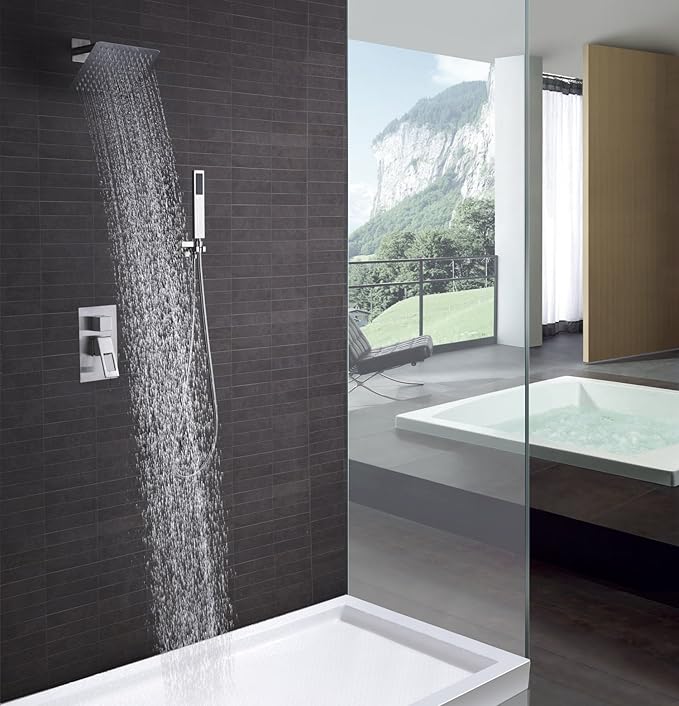 SUMERAIN Shower Faucet Brushed Nickel,Rough-in Valve Included and Complete Metal Components,Customized Acceptable