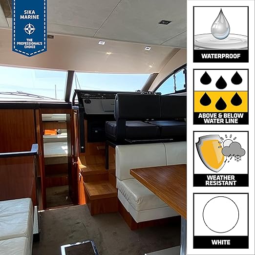 Sikaflex-291 White - Multifunctional Adhesive & sealant for Boats - Marine use - Resists Weathering and Aging - 3 fl. oz. Tube