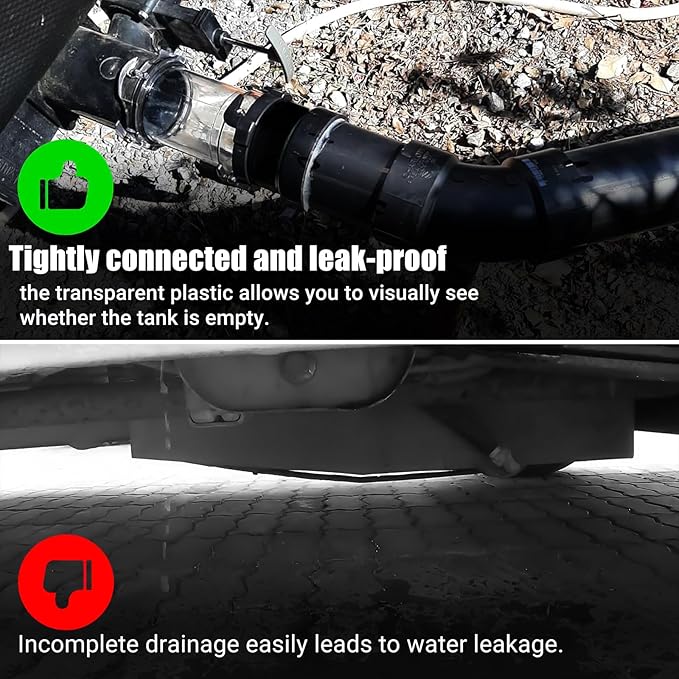 RULLINE 5" RV Clear Sewer Hose Extension Adapter Sewer Hose Connector with Leak-Proof Seal Compatible with Bayonet/Lug Compatible with Easy Hookup for Camper Trailer Motorhome