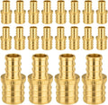 20-Pack PEX Fittings Niikappu 3/8"x1/2" Pex Straight Coupling, Brass Crimp Pipe Fittings for PEX Pipes, ASTM F1807