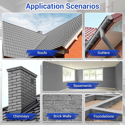 Polyurethane Waterproof Coating, 51 Fl 0z., Light Grey, Polyurethane Sealant for Multi-Surface Leak Repair Roofs, Gutters, Basements, Indoor and Outdoor Waterproofing Sealant Coating