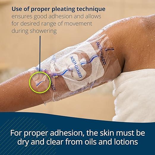 TIDI 50010-PKG AquaGuard Sheet – 7” x 7” – (Area of Coverage: 5” x 5.5”) – Shower Protection Sheet – Self-Adhesive Moisture Barrier – Wound Cover for Showering – 7 Sheets – Home Medical Supplies