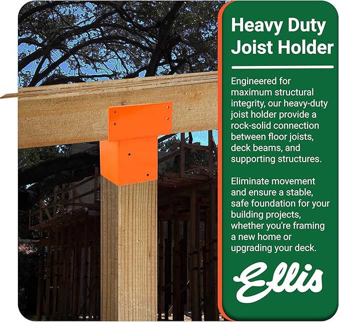 Ellis Manufacturing Company - Triple 2x6 Joist Holder for 4x4 Post - Secure in Crawl Space - Metal Support, Wall Mount Bracket for Construction & Stability Applications