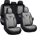 Car Seat Covers for Jaguar E-PACE 2018-2024,Breathable Nappa Leather Car Seat Protector,Full Seat Cover Automotive Seat Cushion with Airbag Compatible(5 Seats,Black-Gray)
