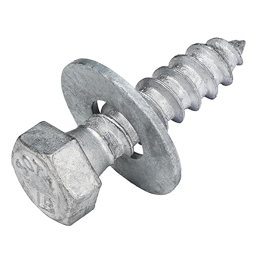 3/8 x 1-1/2 (50 Pack) Lag Screw Kit, 50 Screws and 50 washers, Hot Dip Galvanized, Meets ASME B18.2.1 Industrial/Commercial Grade by Makers Bolt