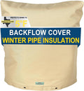 Backflow Preventer Cover Insulated (5°F) - 18" W x 24" H, 7-Layer Thick Fabric with Aluminum Foil for Winter Pipe Freeze Protection, Outdoor Sprinkler Valve Cover, Khaki