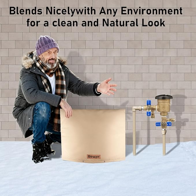Backflow Preventer Cover Insulated-Sprinkler Covers for Outside-with Thicker 5 Layers Fabric,30" Wx24 H -Backflow Insulation Cover Protect Water Meters,sprinklers from Damage During Winter