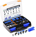TAILONZ PNEUMATIC 1/4"3/8"1/2"1/8" Blue Straight and Elbow Push to Connect Fittings Air Hose Fittings,Suitable for Nylon/PU Tube Air Tube and Other Connection Kits 68PCS