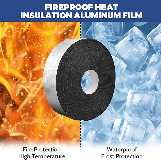 DGSL Pipe Insulation Wrap, 2" Wide X 99 Ft (3 Roll) Pipe Insulation Foam Tube, Self-Adhesive AC Line Insulation for Winter Freeze Protection