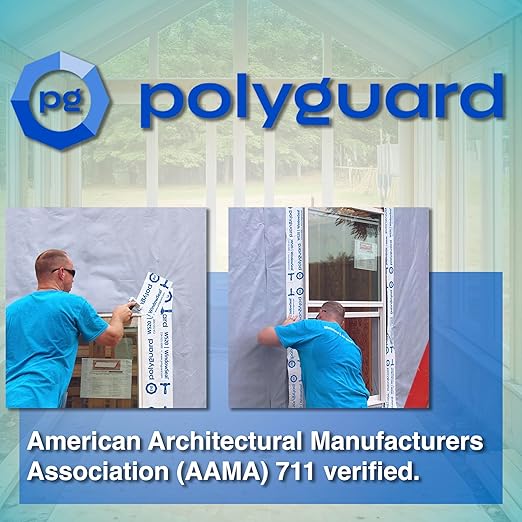 POLYGUARD WindowSeal Window and Door Flashing Tape, 9 in x 100 ft Roll, 20 mil Thick, Self-Sealing & Self-Adhering Waterproof Barrier, Pack of 4