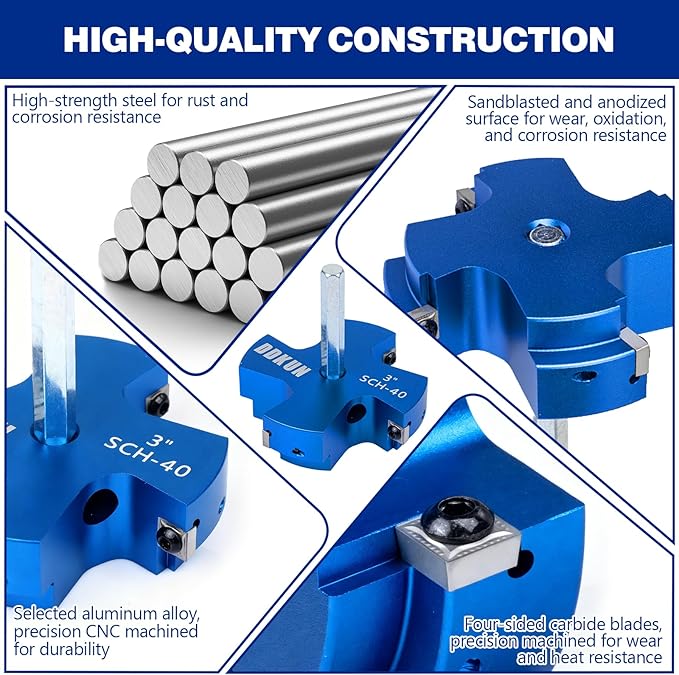 4Pcs PVC Pipe Reamer Kit, PVC Fitting Saver for SCH40, Includes 1-1/2", 3", 2 ", 4", Plumbing Pipe Fitting Tools with 4 Blades-Compatible with 1/2" Drills