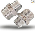 3/4" to 1/2" Male NPT Hex Reducing Nipple Fitting Adapter, 304 Stainless Steel 3/4 Inch to 1/2 Inch MNPT Threaded Pipe Adapter Fittings Reducing Nipples Connector (3/4" x 1/2" Male)