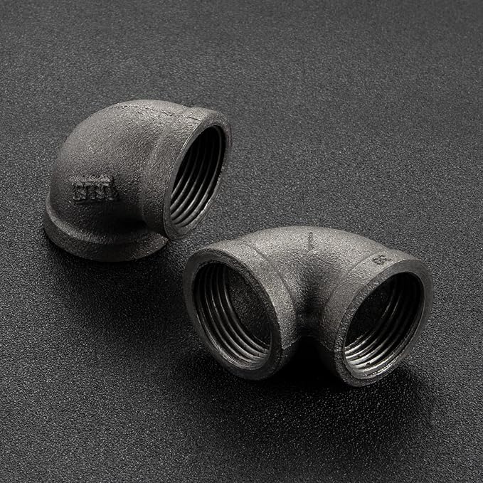 1" Pipe Fitting Elbow - Home Expert 20 Pack Industrial Pipe Fittings Iron Pipe Elbow for Steampunk Vintage Shelf Bracket DIY Plumbing