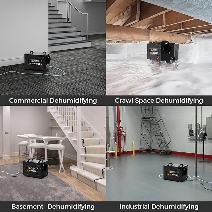 ALORAIR 120 PPD Commercial Dehumidifiers with Pump and Hose, Crawl Space Basement dehumidifier, Industry Water Damage Unit, Compact, Portable, Auto Defrost, Memory Starting