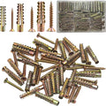 130pcs Tree Shaped Steel Wall Anchor with Screws for Hollow Wall, Concrete Wall, Plaster Wall and Wooden Wall，3 Sizes (5x30mm、 6x32mm、 8x38mm)