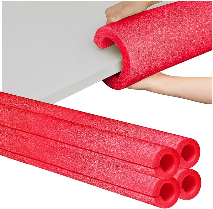 Hanaive 2 Pcs 40 Inch x 4. 1 Inch Jumbo Pool Noodles Bulk Large Swimming Foam Noodles for Floating Craft Projects Pre Slit Clamp Foam Protection Padding Bumper(Red)