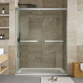 44-48 Inch Sliding Shower Door with 8mm Tempered Glass - Adjustable Width Bypass Shower Enclosure, Aluminum Alloy Square Frame & Brushed Nickel Finish for Modern Bathroom Remodel