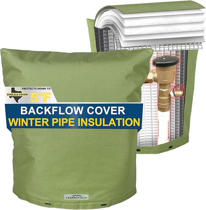 Backflow Preventer Cover Insulated (5˚F) - 24" W x 30" H Backflow Cover for Winter Pipe Freeze Protection - Sprinkler Covers for Outside - Double Wall Insulation Cover Green
