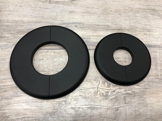 2 Pcs Wall Split Flange, ABS Round Self-Adhesive Escutcheon Plate Buckles Design for 2"/51mm Diameter Pipe