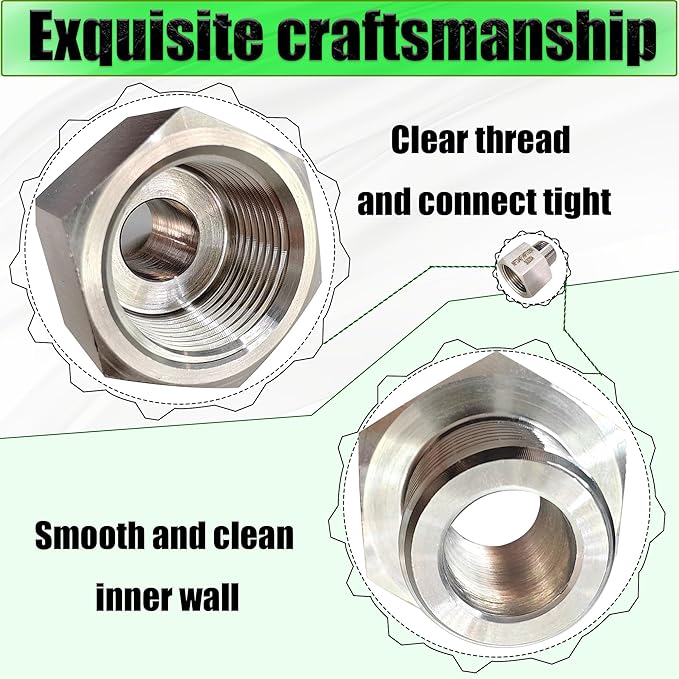 Reducer Adapter Fitting, 1/4" NPT Female x 1/8" NPT Male Reducing Pipe Connector 304 Stainless Steel Reducer Adapters Pipe Fittings (1/4" Female x 1/8" Male)