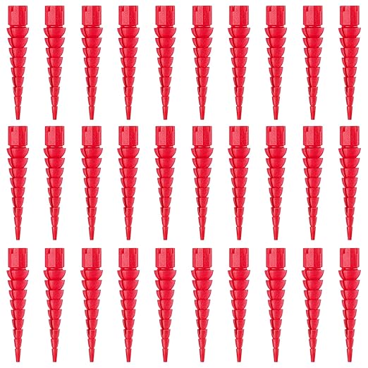 30 Pcs Wood Anchor, Stripped Screw Hole Repair Kit for Wood, Door Hinge Screw Hole Repair Fits Screws Sizes #2 to #16, Red