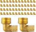 (Pack of 50) Efield Pex 3/4"x3/4" Male Threaded NPT Elbow Brass Crimp Fittings,(PEX1807099-50PCS)