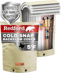 Redford Supply Co. Cold Snap (5°F) Backflow Preventer Insulation Cover, 14"W x 18"H, Pipe Insulation, Water Sprinkler Covers for Outside, Sprinkler Backflow Cover for Winter, Well Pump Bag (Beige)