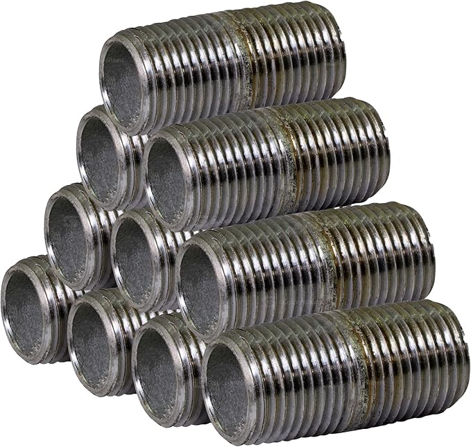 Supply Giant OQHM1400-10 Steel Nipple Pipe, 1/4'' x 1", Galvanized