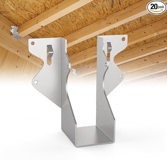 20 pcs 2x4 Joist Hanger,LU24 20 Gauge Galvanizing Face Mount Joist Hangers for Wood,Hurricane Tie for Rafter Fits Truss Connectors,Rafter Hangers 2x4 Great for Floor Deck and Ceiling Joists