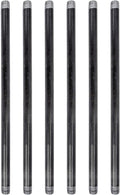 PIPE DÉCOR 1/2” x 18” Malleable Cast Iron Pipe, Pre Cut Connectors, Industrial Steel Grey Fits Standard Half Inch Black Threaded Pipes Nipples and Fittings, Build Vintage DIY Furniture, 6 Pack