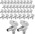 (Pack of 40) Seelink Pex Crimp 1/4 Turn Angle Stop Valve, 1/2" Pex Barb Crimp (F1807), Chrome Plated Brass(VALVE102-40Pack)
