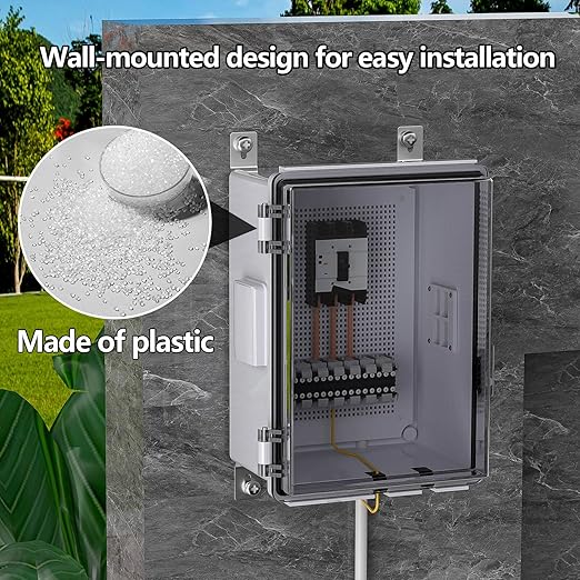 ABS Electrical Junction Box, Ventilated Design, Cable Grommets, IP65 Waterproof Enclosure, Indoor/Outdoor Use with Mounting Panel. (Clear Cover, 11"x7.4"x5.5")