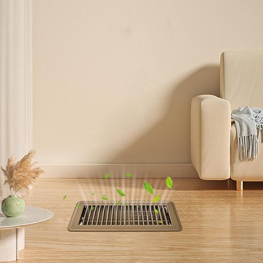 12Pcs Floor Vents Floor Registers 4x10 Inch, Heavy Duty Metal Hot Air Vent Covers 4x10 Inch with Rust-Proof Finish for Home Heater Floor Vent Grilles and Vents