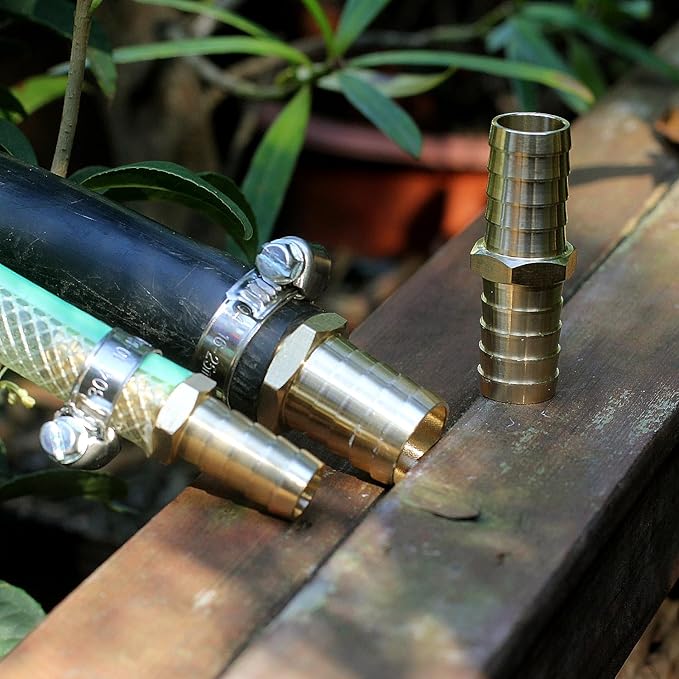 Garden Hose Repair Connector, Solid Brass Hose Repair Kit, 5/8 Inch Garden Hose Repair Fittings (5/8"Barb-6 Set)
